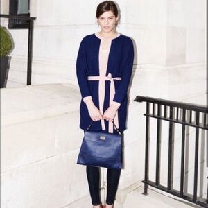 Boden Navy and Pink Cardigan Sweater